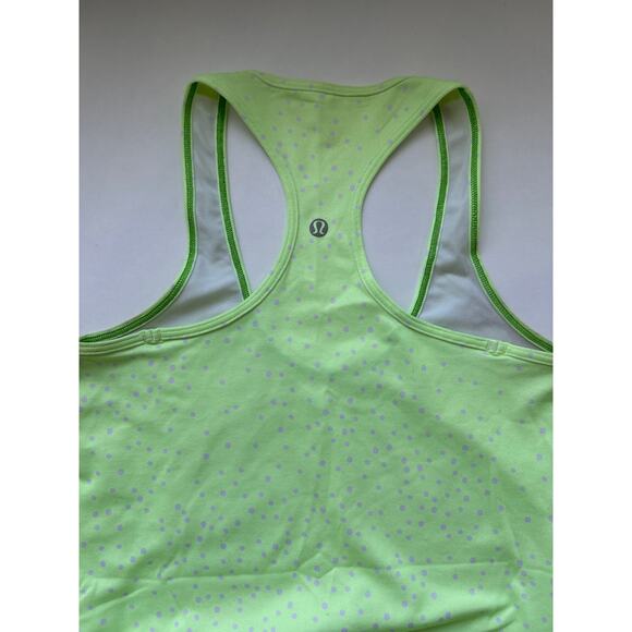 Lululemon Lime Green Racerback Tank with Lavender Dots - Picture 5 of 5